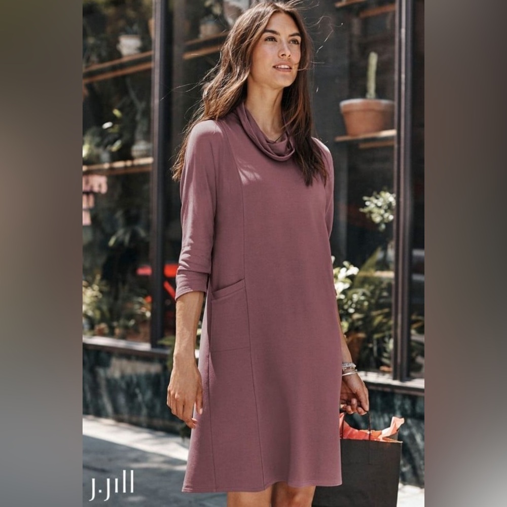 J. Jill Smoky Plum Cowl Neck Top